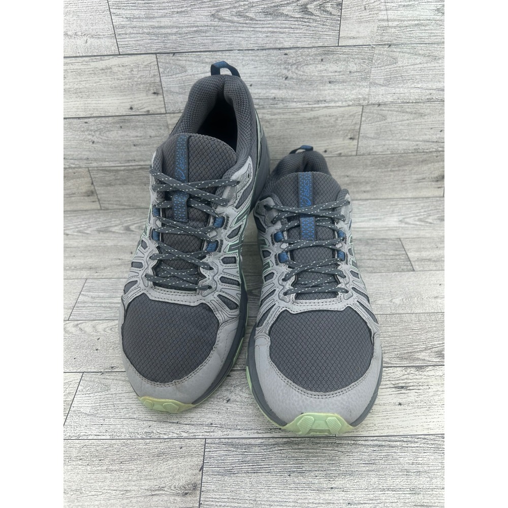 Asics Gel Venture 7 Women Sz 9 Wide Grey Mint Green Trail Running Shoes 1012A477